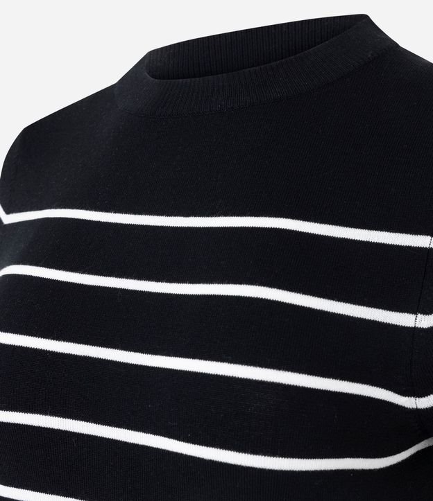 Blusa Manga corta en Punto con Estampa Rayada 6