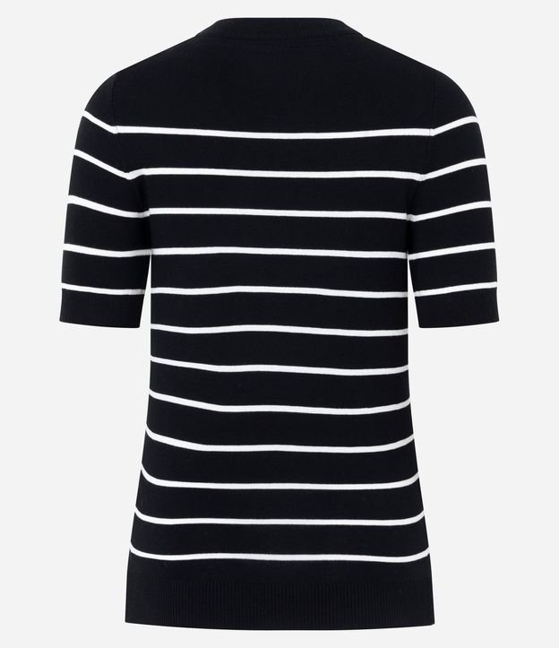 Blusa Manga corta en Punto con Estampa Rayada 7