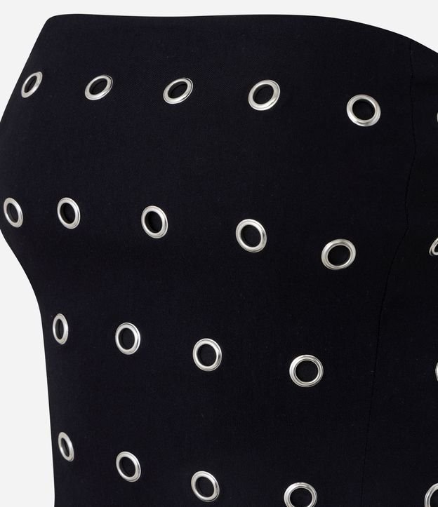 Blusa Sin Breteles con Aplicación de Ojale Metálicos 5