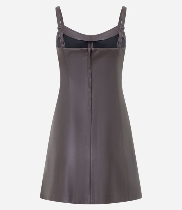 Vestido Skater Corto en PU con Breteles Finos 6