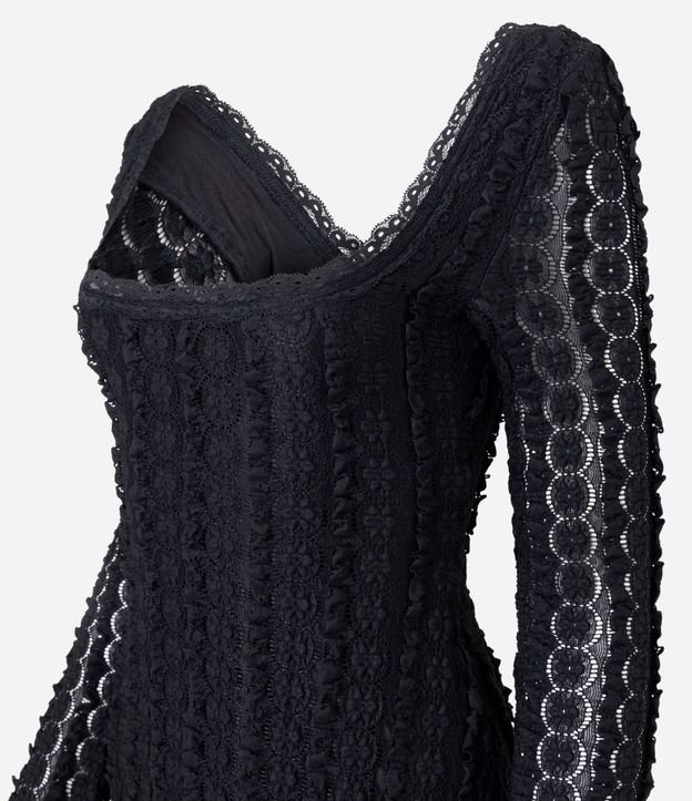 Vestido Manga Larga en Encaje Texturizado 6