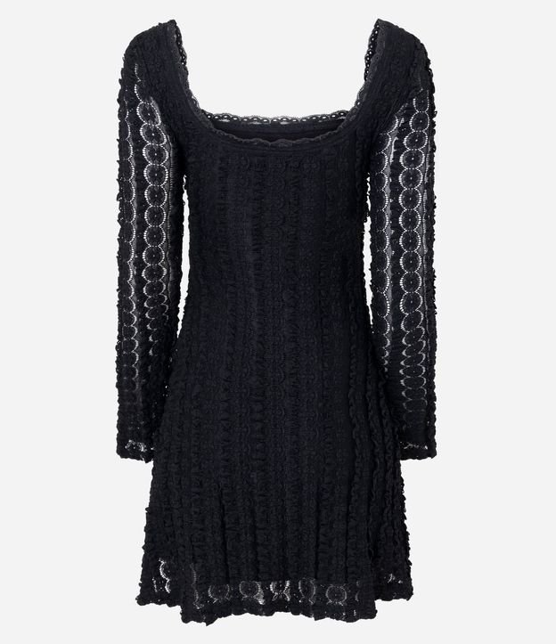 Vestido Manga Larga en Encaje Texturizado 7