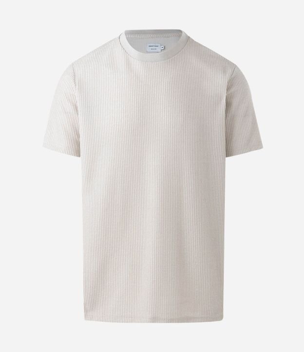 Remera en Algodón Acanalada con Cuello Redondo 4