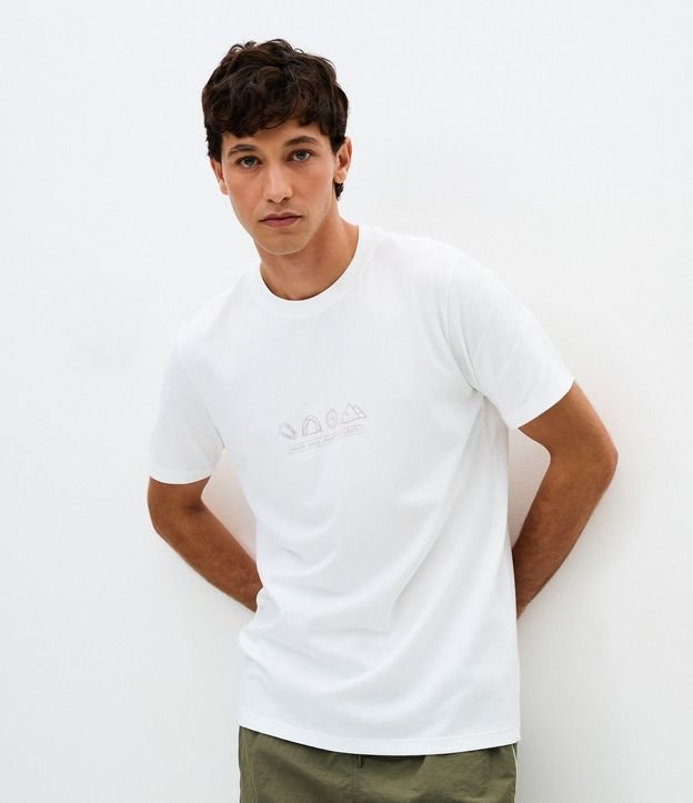 Remera Regular en Algodón con Ícones de Trip