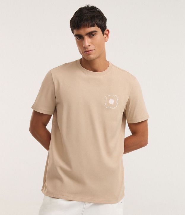 Remera Comfort en Algodón con Estampa de Playa