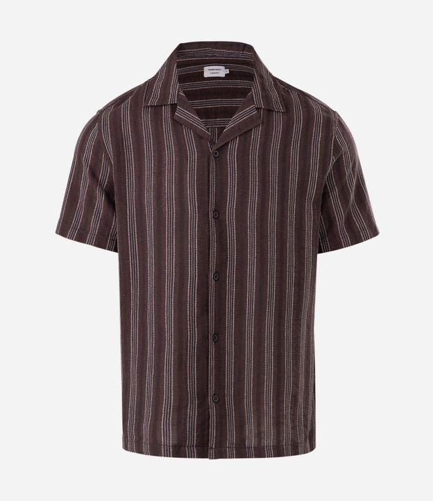 Camisa Manga Corta Jacquard con Raya y Textura 5