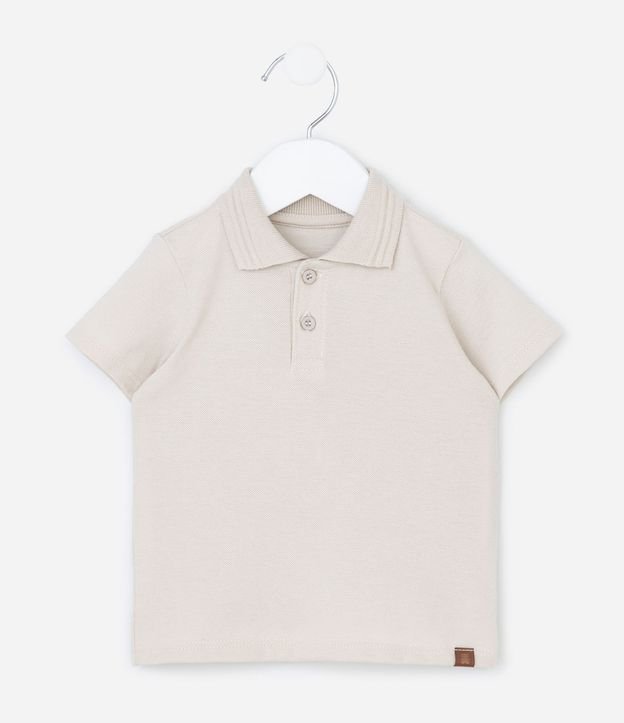 Remera Polo Infantil en Piquet Texturizado - Talle RN a 18 Meses 2