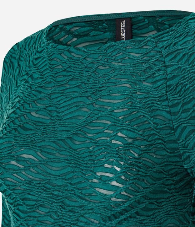 Blusa Manga Larga Texturizado con Ruedo Asimétrico 6