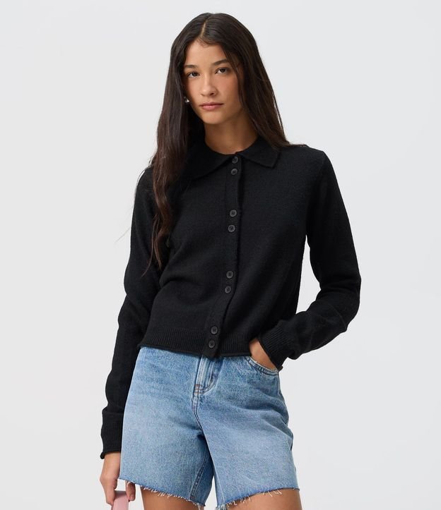 Saco en Tricot con Cuello Polo