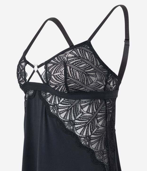 Camisón en Tule con Detalles de Textura Floral 6