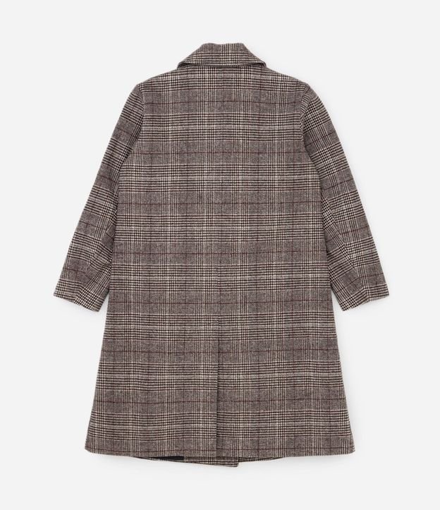 Saco Sobretodo en Polivelour con Estampa de Cuadros Curve & Plus Size 6