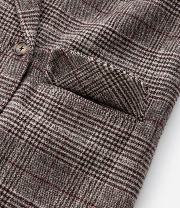 Saco Sobretodo en Polivelour con Estampa de Cuadros Curve & Plus Size 7