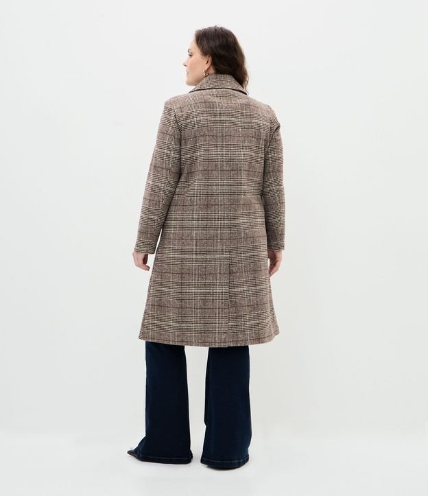 Saco Sobretodo en Polivelour con Estampa de Cuadros Curve & Plus Size 4
