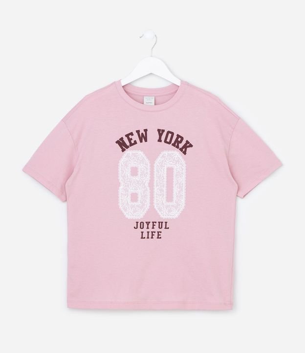 Remera Infantil Regular con Estampa College - Talle 5 a 16 años 2