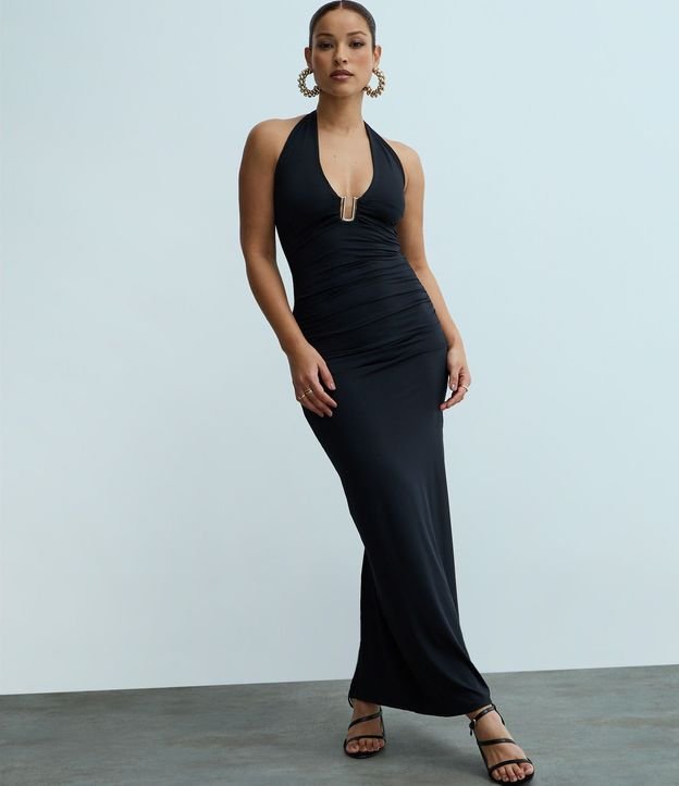 Vestido New Midi en Jersey con Adorno en el Busto 2