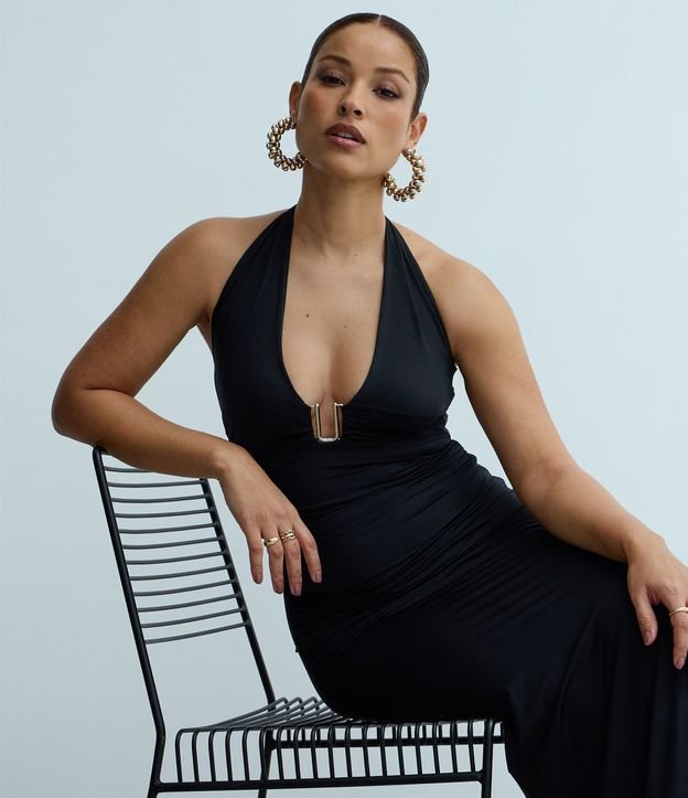 Vestido New Midi en Jersey con Adorno en el Busto 4