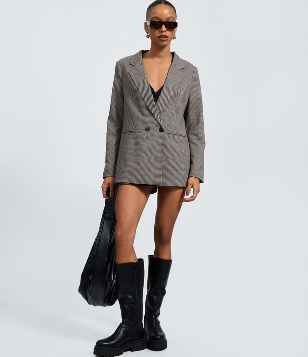Blazer Sastre de Cuadros Regular con Botones Delanteros 2