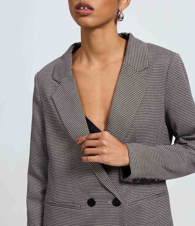 Blazer Sastre de Cuadros Regular con Botones Delanteros 3