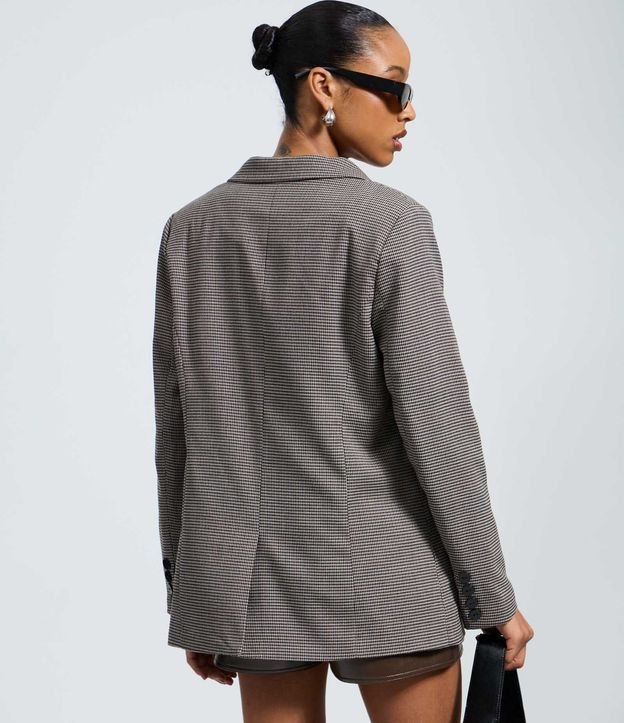 Blazer Sastre de Cuadros Regular con Botones Delanteros 4