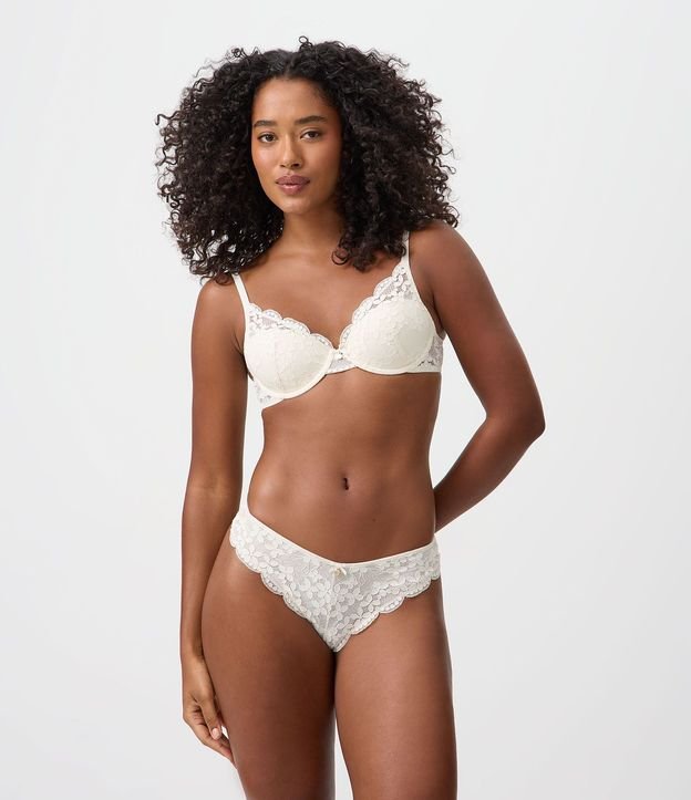 Bombacha Bikini Hilo en Encaje Floral