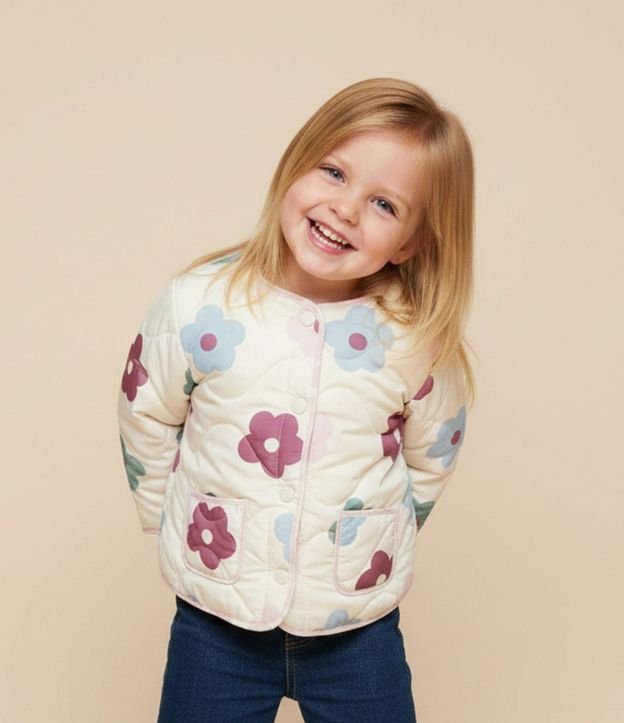 Campera Infantil Floral en Microfibra - Talle 1 a 6 años 1