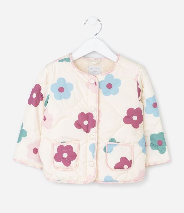 Campera Infantil Floral en Microfibra - Talle 1 a 6 años 2