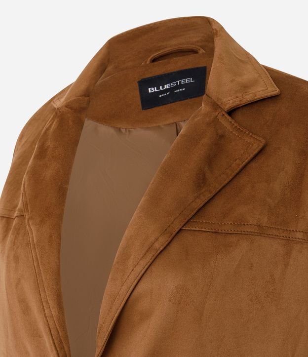 Blazer en Gamuza con Bolsillos y Cuello Estructurada 6