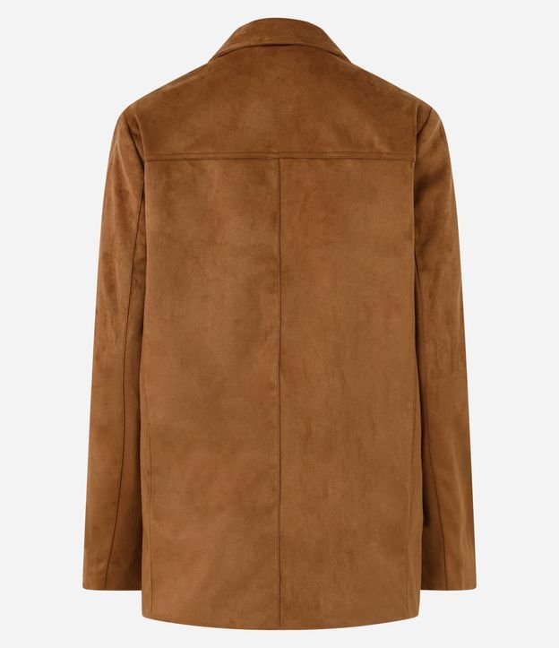 Blazer en Gamuza con Bolsillos y Cuello Estructurada 7