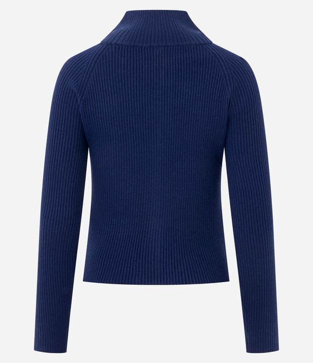 Blusa en Punto con Cremallera y Rayas Contrastantes en las Mangas 8
