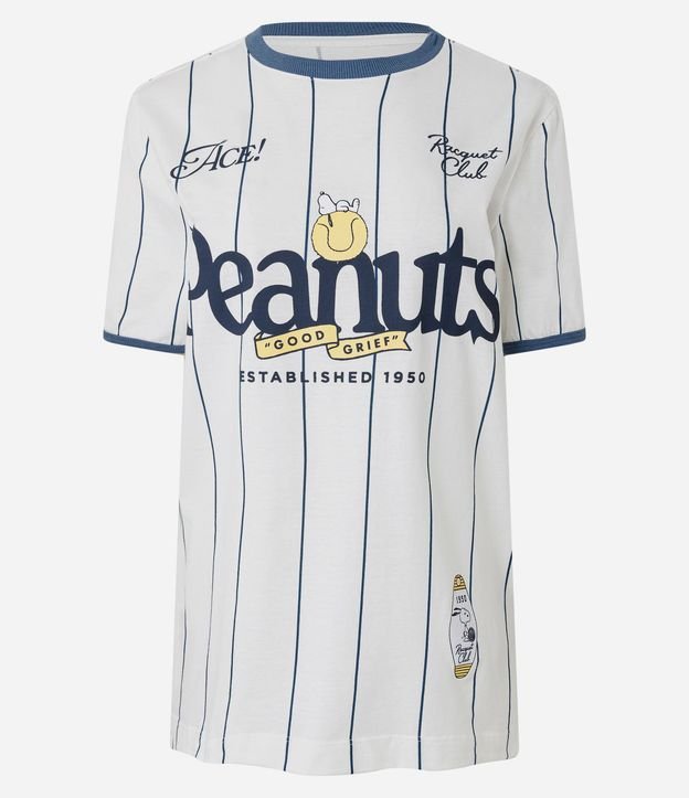 Remera Rayada con Estampado Peanuts y Snoopy