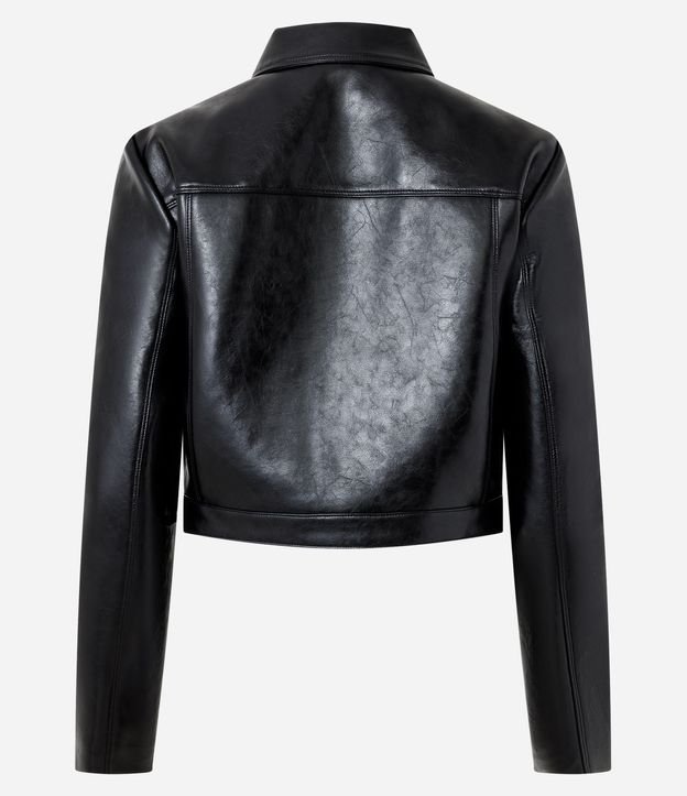 Campera de PU Lisa con Cremallera 6