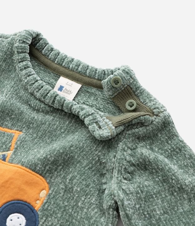 Saco Infantil en Punto Chenille con Bordado Tractor – Talle 0 a 18 Meses 6