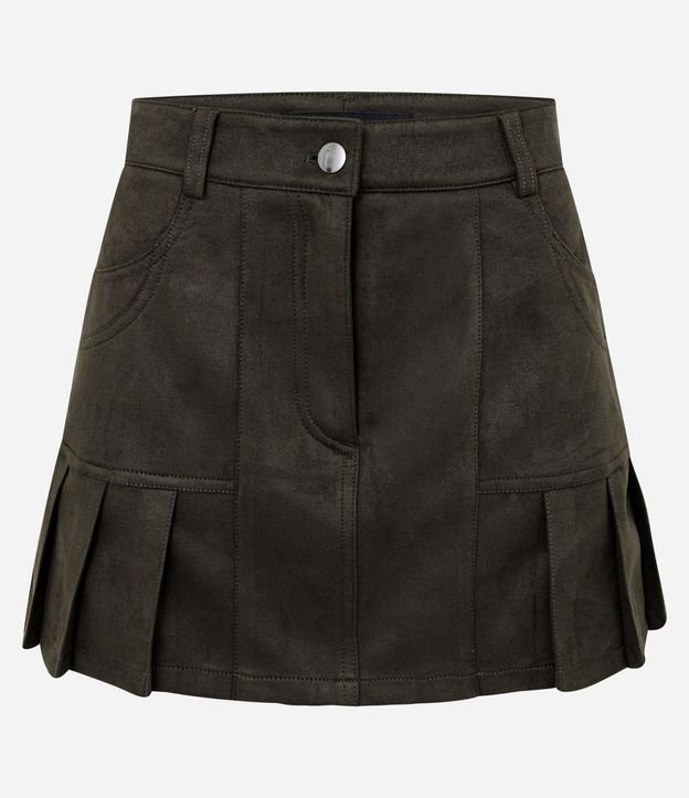 Short Pollera en Gamuza con Plegado en el Ruedo 5