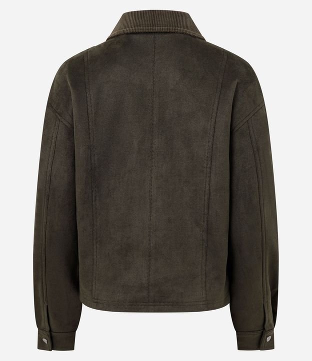 Campera Bomber en Gamuza con Bolsillos 7