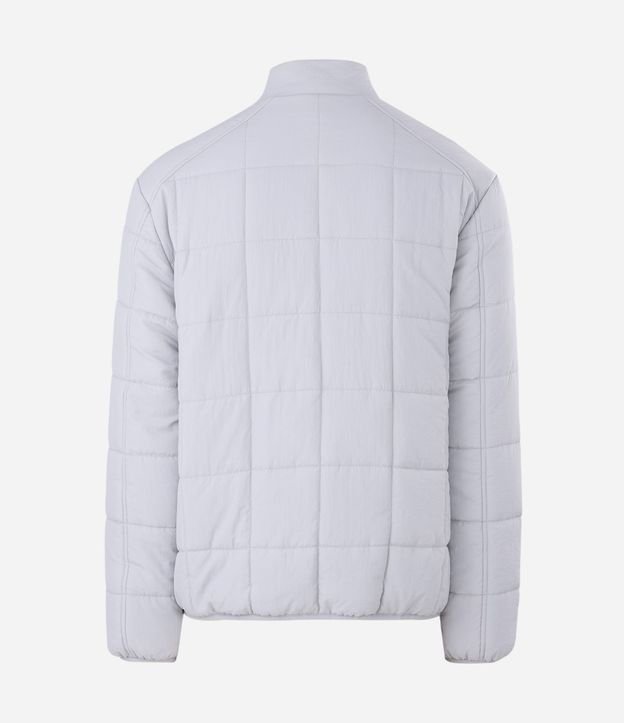 Campera Acolchonada Deportiva con Textura Cuadriculada y Cremallera Delantera 5