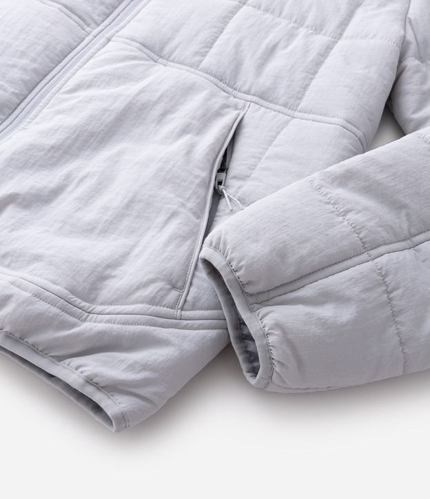 Campera Acolchonada Deportiva con Textura Cuadriculada y Cremallera Delantera 8