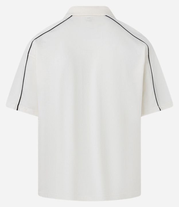 Remera Boxy en Algodón Texturizado con Rayas y Estampa New York 5