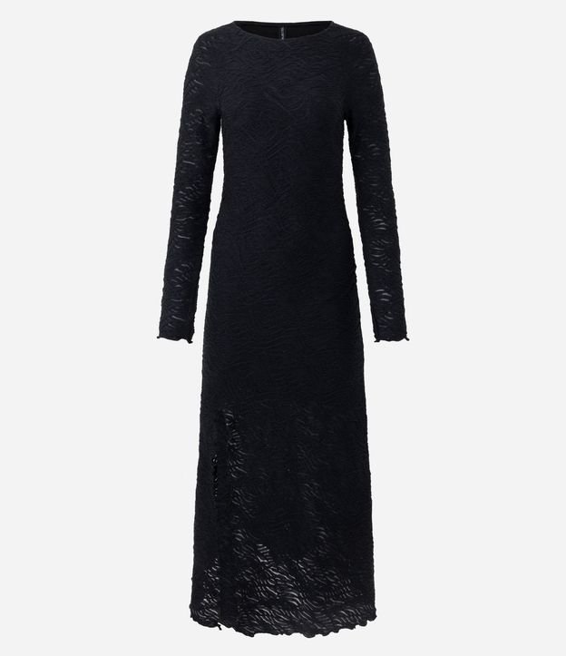 Vestido Largo Evasê Texturizado 5