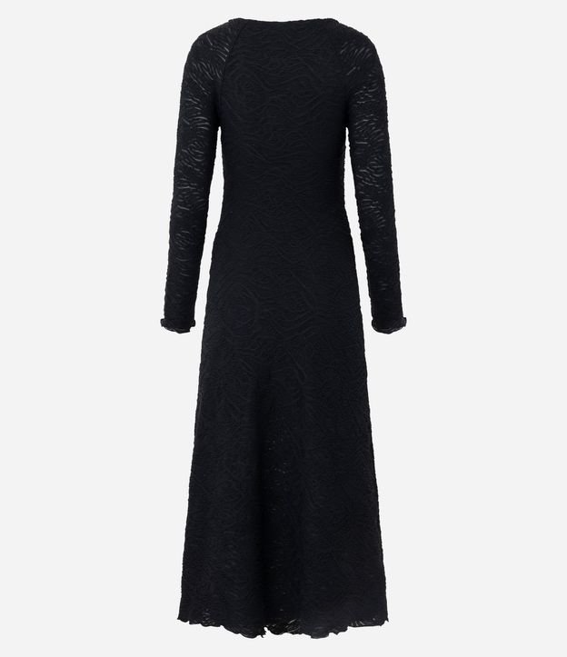 Vestido Largo Evasê Texturizado 7
