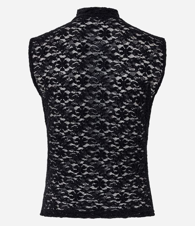 Blusa en Encaje con Cuello Alto y Punto Diferenciado 7