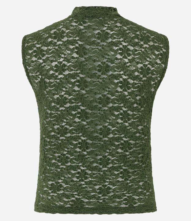 Blusa en Encaje con Cuello Alto y Punto Diferenciado 7