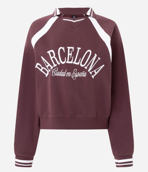 Algodón College Barcelona con Cuello y Puños Contrastante 5