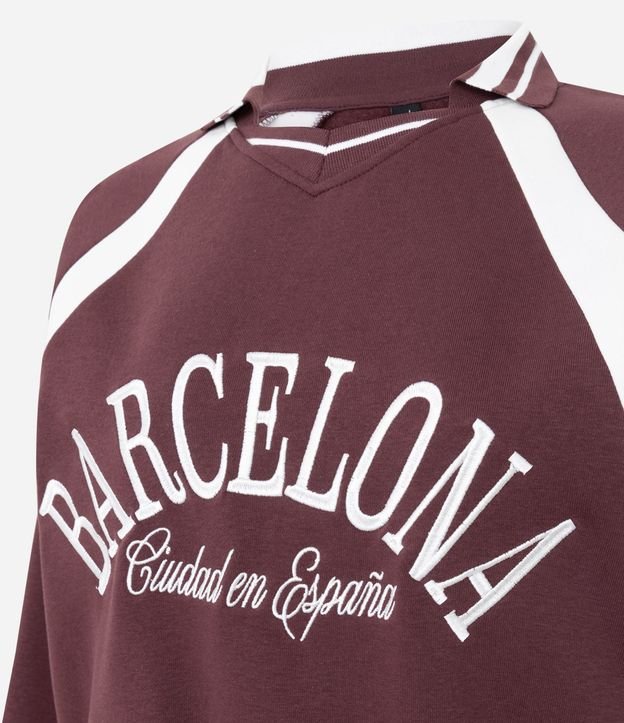 Algodón College Barcelona con Cuello y Puños Contrastante 6