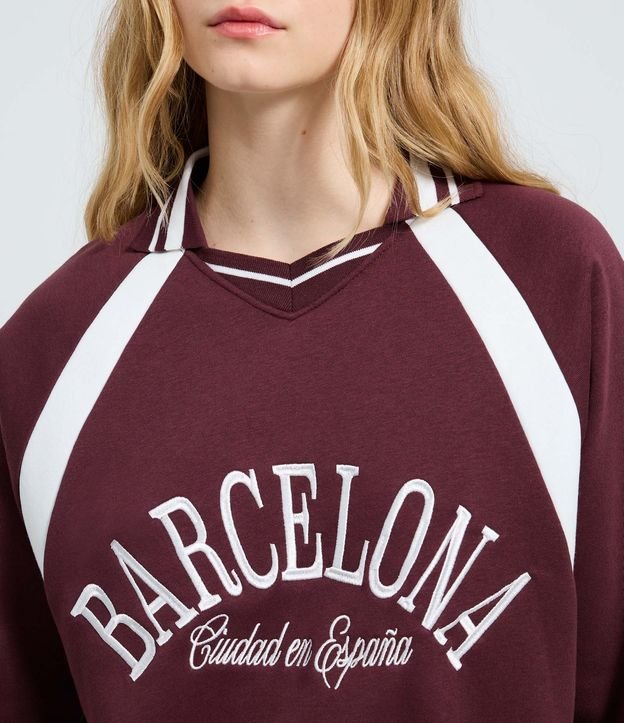 Algodón College Barcelona con Cuello y Puños Contrastante 3