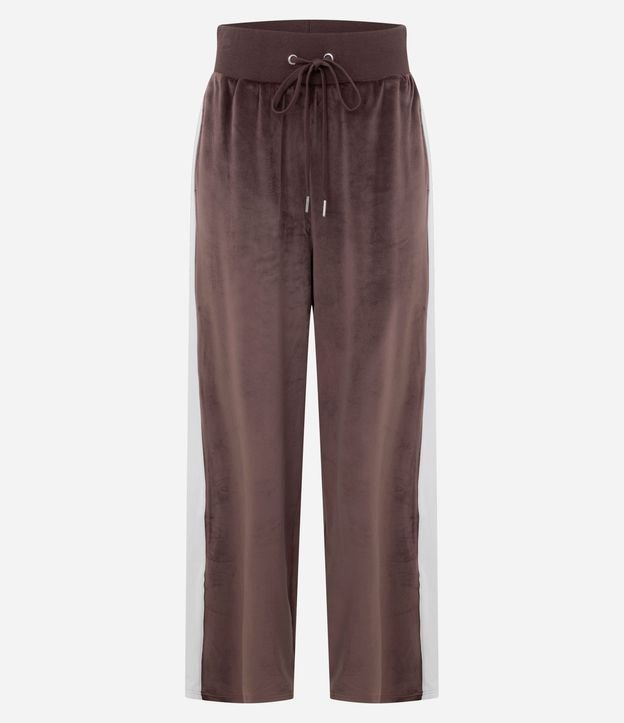 Pantalón Wide Leg en con Lazo en la Cintura y Raya Lateral 5