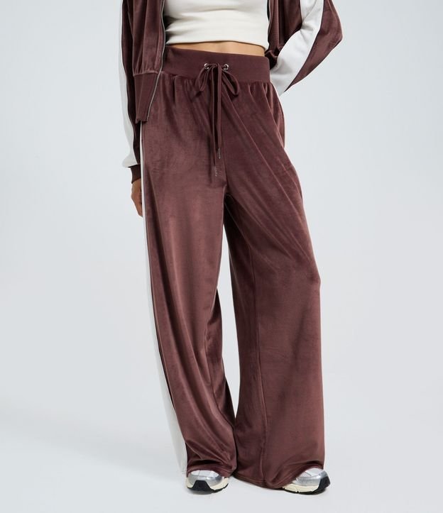 Pantalón Wide Leg en con Lazo en la Cintura y Raya Lateral 2