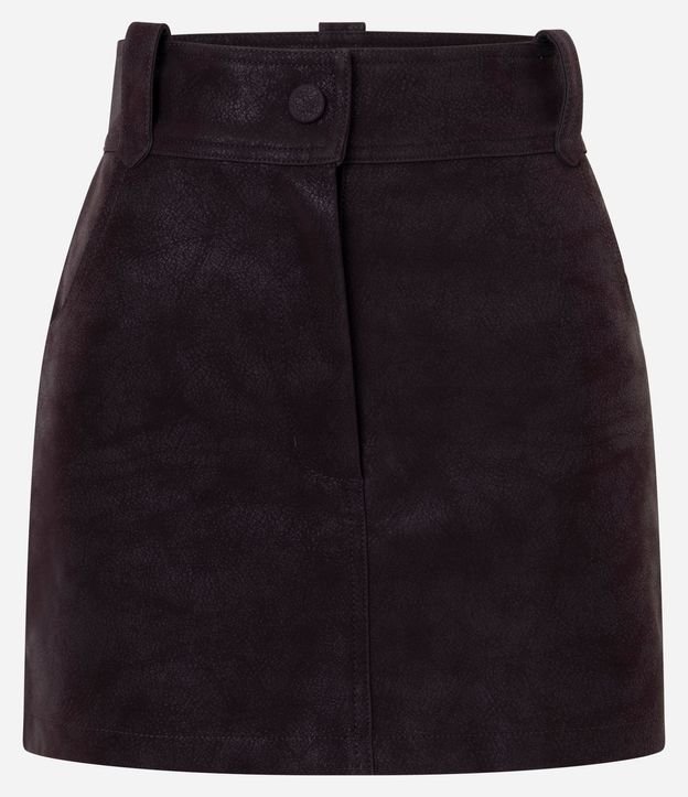 Short Pollera en Gamuza con Bolsillos y Botón Forrado 5