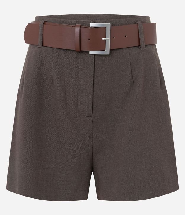 Short Alfaiatado en Tweed con Cinturón