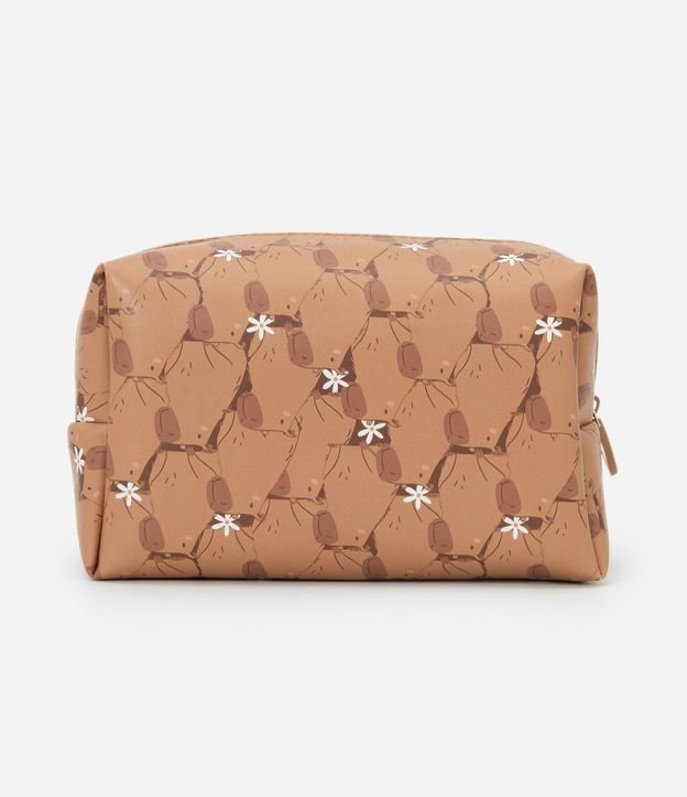 Neceser Rectangular en PU con Estampa de Carpinchos 3