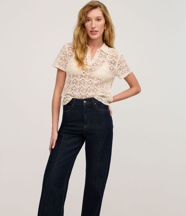 Pantalón Recto Comfort en Jeans con Costura Aparente 3
